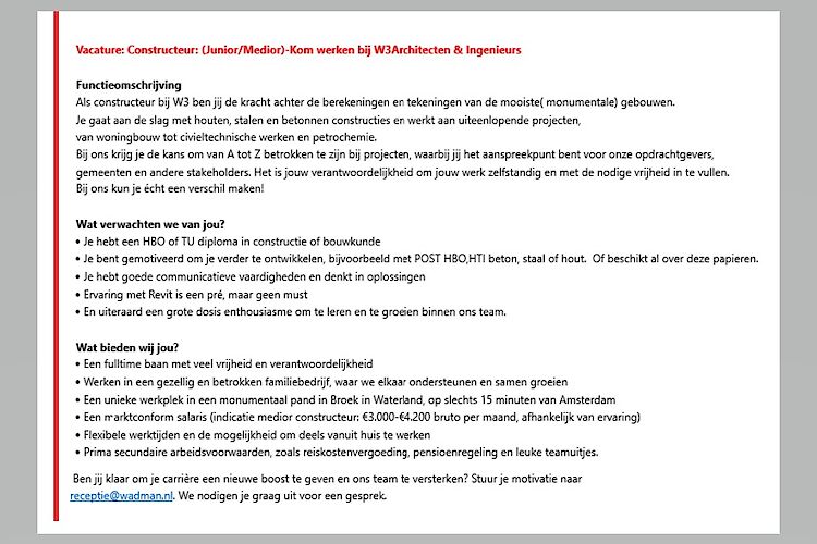 Vacatures